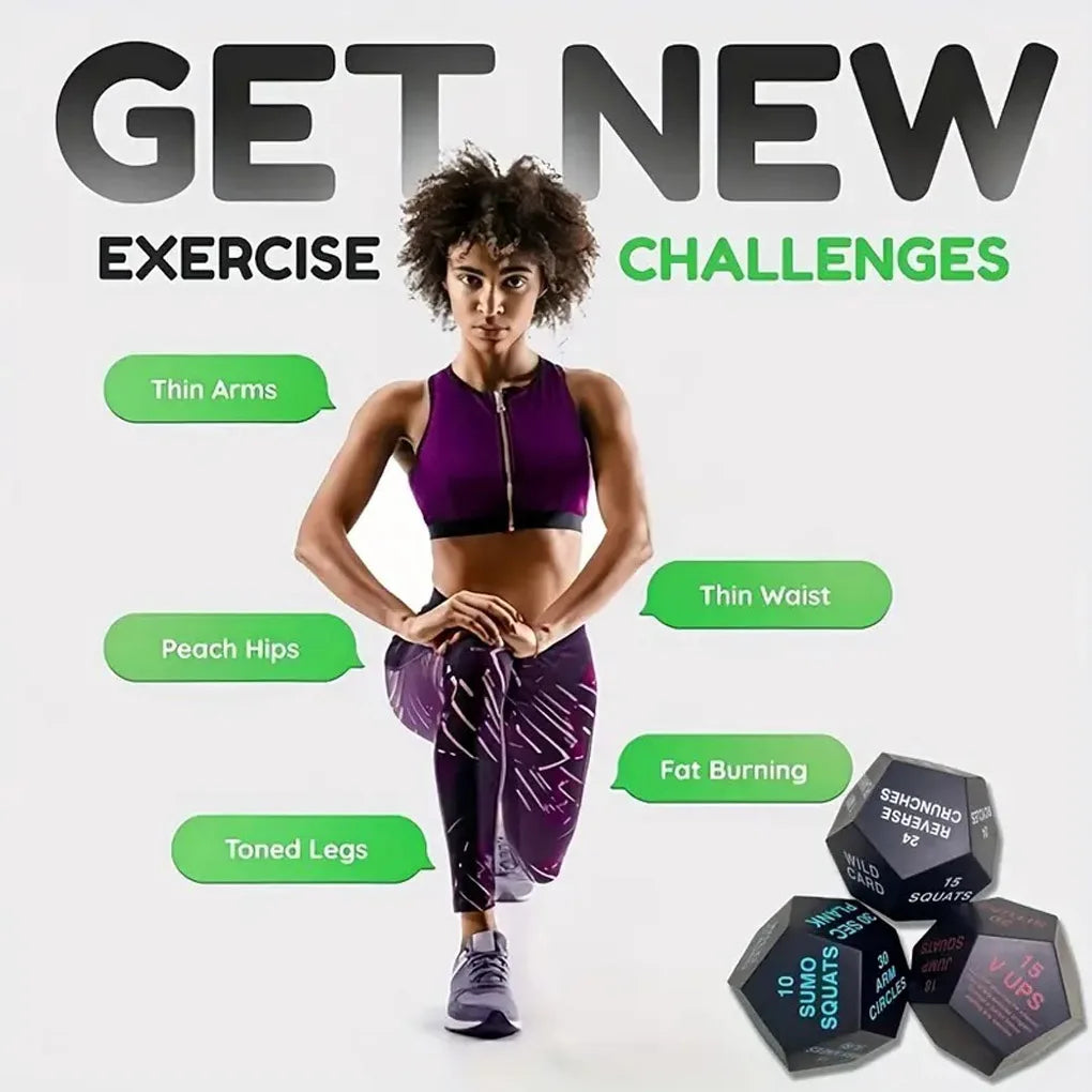 Dé Fitness 12 Faces – Exercices Aléatoires