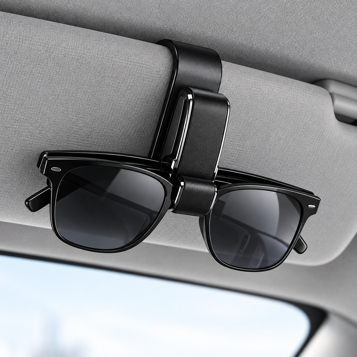 Porte-lunettes noir pour pare-soleil automobile Velmiyo